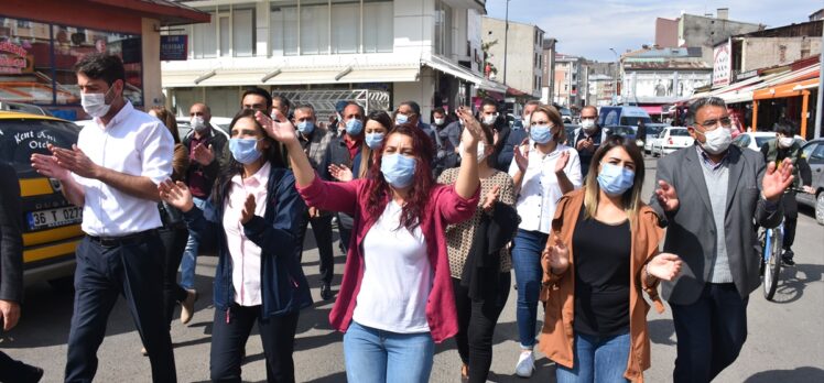HDP'lilerden gözaltındaki Kars Belediye Başkanı Ayhan Bilgen'e destek yürüyüşü