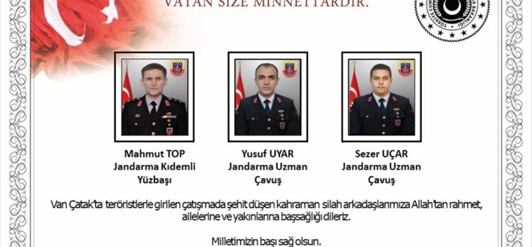 MSB, Van'da şehit olan askerler için başsağlığı mesajı yayımladı