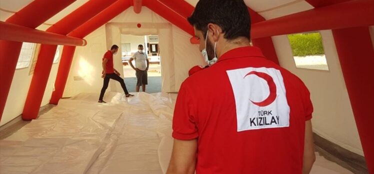 Türk Kızılaydan KKTC'de salgın çadırı desteği