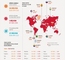 GRAFİKLİ – Dünya genelinde Kovid-19 tespit edilen kişi sayısı 36 milyon 754 bini aştı