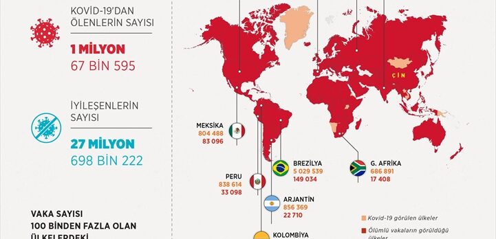 GRAFİKLİ – Dünya genelinde Kovid-19 tespit edilen kişi sayısı 36 milyon 754 bini aştı