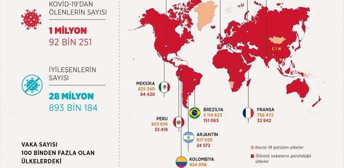 GRAFİKLİ – Dünya genelinde Kovid-19 tespit edilen kişi sayısı 38 milyon 364 bini aştı