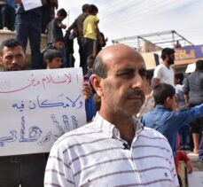 Fransa Cumhurbaşkanı Macron, Suriye'de protesto edildi