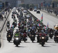 İstanbul'da motosikletlilerden Azerbaycan'a destek konvoyu