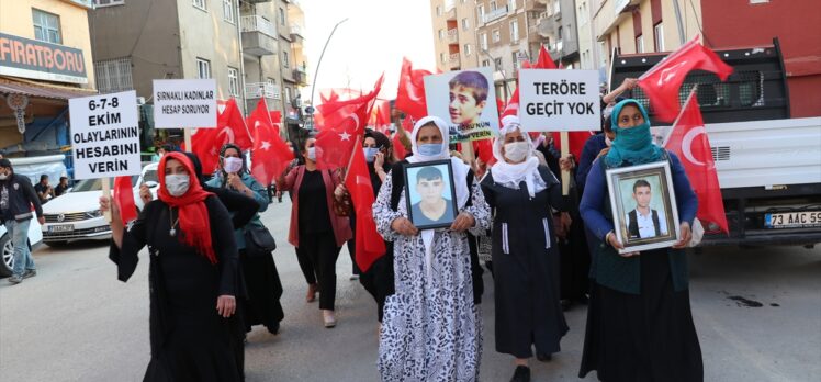 Şırnak'ta terör mağduru aileler HDP İl Başkanlığı önünde eylem yaptı