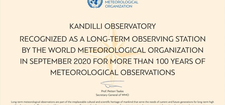 İstanbul'daki meteoroloji laboratuvarı “asırlık istasyon” olarak tescillendi