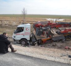 Konya'da şarampole yuvarlanan vincin operatörü ağır yaralandı