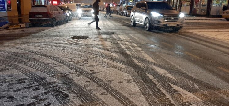 Ardahan ve Kars'ta kar yağışı etkili oldu