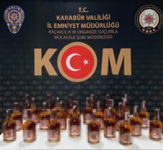 Karabük'te 27 litre gümrük kaçağı içki ele geçirildi