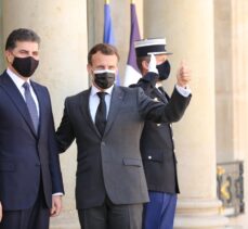 Fransa Cumhurbaşkanı Macron ve IKBY Başkanı Barzani Paris'te bir araya geldi