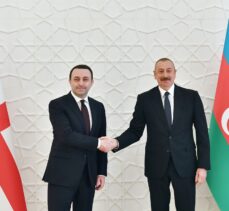 Azerbaycan Cumhurbaşkanı Aliyev, Gürcistan Başbakanı Garibaşvili'yi kabul etti