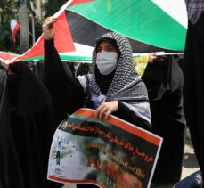 İran'ın başkenti Tahran'da Filistin'e destek gösterisi yapıldı