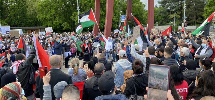 İsrail'in Mescid-i Aksa'ya yönelik saldırıları Cenevre'de Birleşmiş Milletler önünde protesto edildi