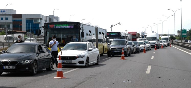 GÜNCELLEME – TEM otoyolu Sancaktepe mevkisindeki kazanın ardından ulaşım tek şeritten sağlanmaya başladı