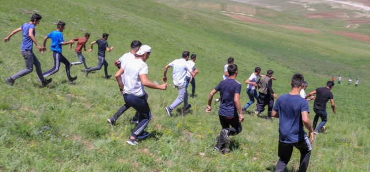 Van'da bal yuvarlama yarışması renkli görüntüler oluşturdu