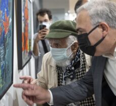 93 yaşındaki sanatçı Etem Çalışkan'ın “Aşk Olsun” sergisi ziyarete açıldı