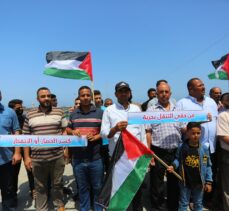 Gazze Şeridi'nde İsrail ablukası ve balıkçılara yönelik ihlaller protesto edildi