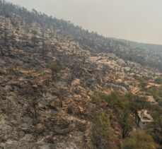 Antalya'da orman işçilerinin şehit olduğu yangın alanı havadan görüntülendi