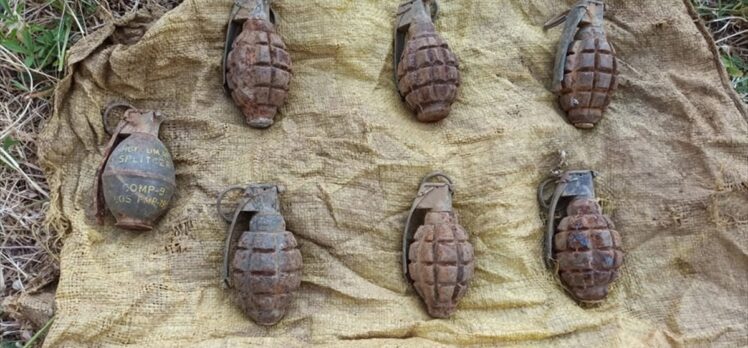 Hakkari'de toprağa gömülü el bombaları ele geçirildi