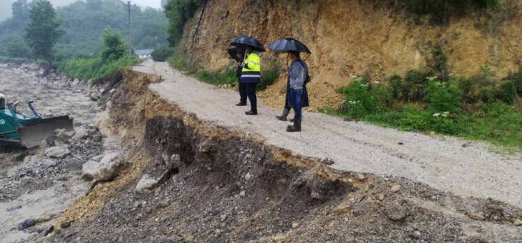 Sakarya'da sağanak nedeniyle dere taştı, tarım arazilerini ve yolları su bastı