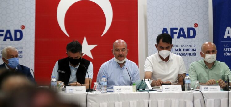 Bakanlar Soylu, Karaismailoğlu, Pakdemirli ve Kurum Marmaris'te koordinasyon toplantısına katıldı