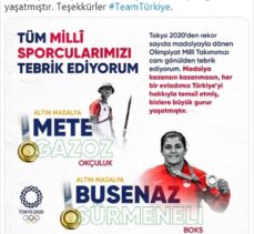 Cumhurbaşkanı Erdoğan 2020 Tokyo Olimpiyat Oyunları'na katılan milli sporcuları tebrik etti