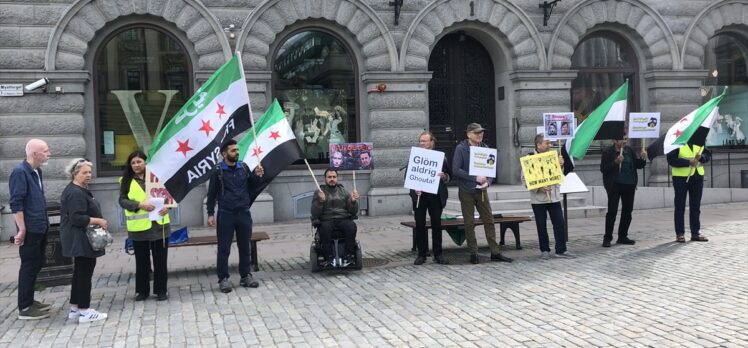 İsveç'te, Doğu Guta'daki kimyasal silahlı katliam protesto edildi