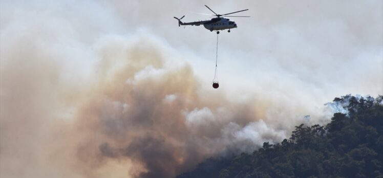 GÜNCELLEME – Milas'ta ormanlık alanda çıkan yangın kontrol altına alınmaya çalışılıyor