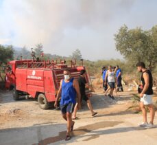 Milas’ta ormanlık alanda çıkan yangına müdahale ediliyor