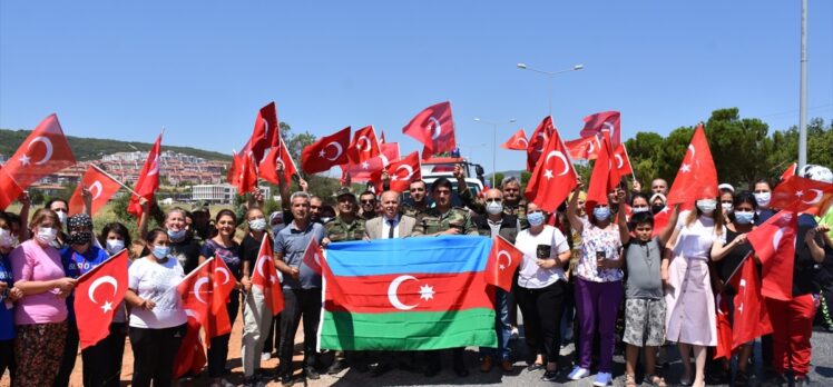 Muğla'da orman yangını söndürme çalışmalarına destek veren Azeri itfaiyeciler ülkelerine uğurlandı