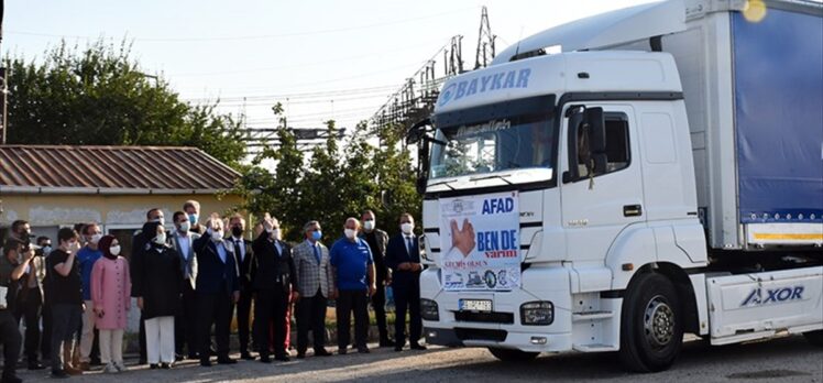 TBMM Başkanı Şentop'un katılımıyla Tekirdağ'dan Kastamonu'ya selzedeler için 3 tır yardım malzemesi gönderildi