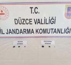 Düzce'de Roma dönemine ait bakır ve bronz sikkeler ele geçirildi