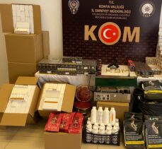 Konya merkezli kaçak sigara operasyonunda 9 gözaltı