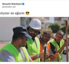 Nevşehir Belediyesi işçilerinin gülümseten görüntüleri ilgi gördü