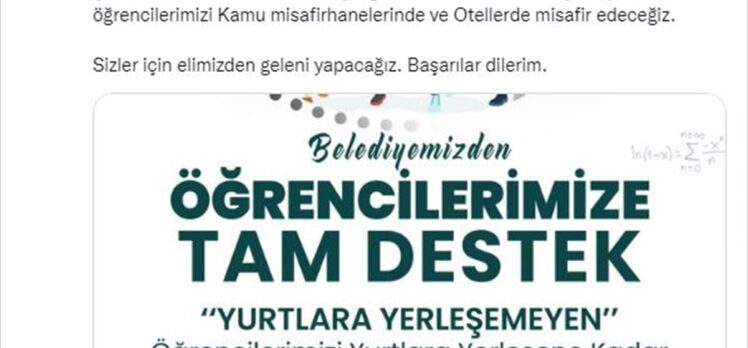 Nevşehir Belediyesinden barınma sorunu yaşayan öğrencilere destek