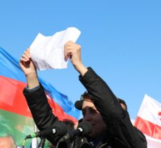 Gürcistan'da tutuklu eski Cumhurbaşkanı Saakaşvili'ye destek gösterisi
