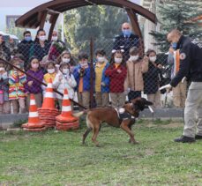 Narkotik köpeği “Sezar” öğrencilerin ilgi odağı oldu