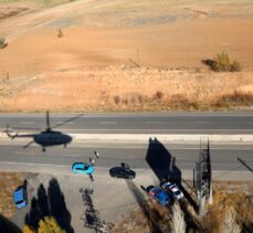 Kayseri'de jandarmadan helikopter destekli trafik denetimi