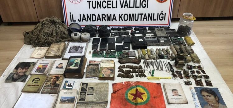 Tunceli’de teröristlere ait mühimmat ve yaşam malzemesi ele geçirildi