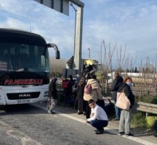 GÜNCELLEME – Anadolu Otoyolu'nda kamyon yolcu otobüsüne çarptı, 8 kişi yaralandı