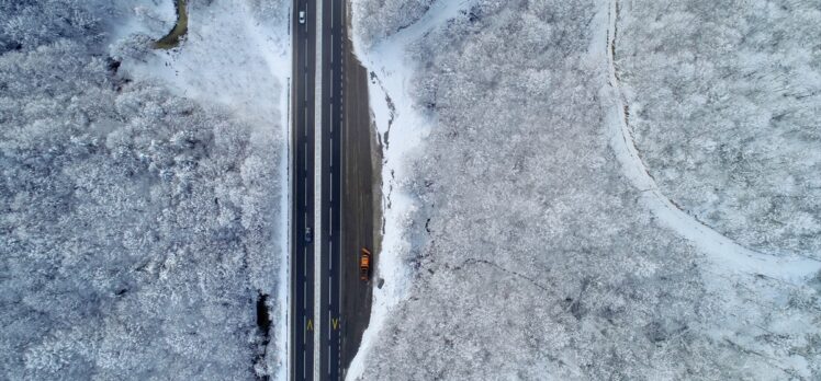 Batı Karadeniz'de “kar güzelliği” drone ile görüntülendi