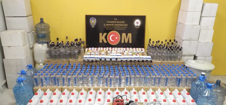 Sakarya'da 64 litre sahte içki, 925 litre etil alkol ele geçirildi