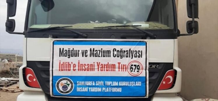 Şanlıurfa'dan İdlib'e insani yardım tırı gönderildi