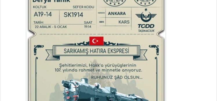 Sarıkamış kahramanları, sanal “Sarıkamış Hatıra Ekspresi” ile anılacak