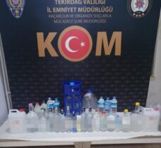 Tekirdağ'da 117 litre sahte içki ile 40 litre etil alkol ele geçirildi