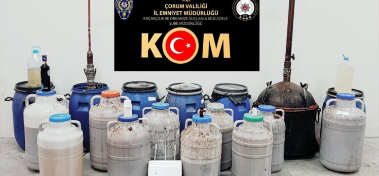 Çorum'da 577 litre sahte içki ele geçirildi, 1 zanlı yakalandı