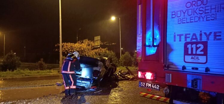 Ordu'da devrilen otomobilin sürücüsü öldü