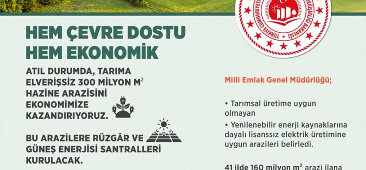 Atıl durumdaki 300 milyon metrekare hazine arazisi ekonomiye kazandırılacak