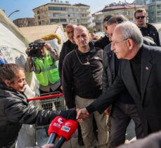 CHP Genel Başkanı Kılıçdaroğlu, Hatay'da çadır kent ziyaretinde konuştu: