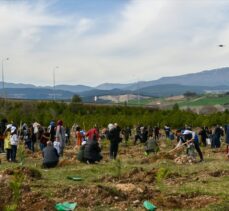 Bolu'da yaşayan depremzedeler, enkazda yitirdiklerinin anısına fidan dikti